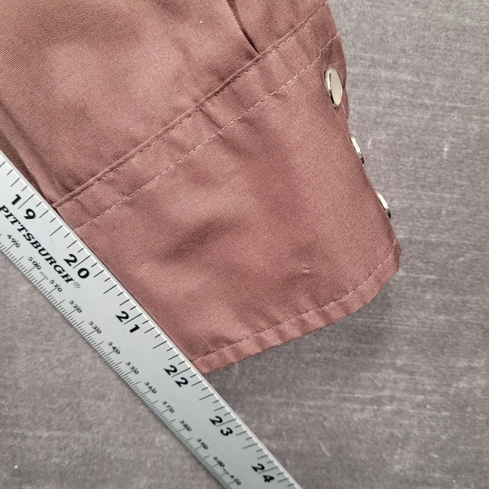 Malco Modes Snap Western Shirt‎ Long Sleeve Flap Pockets USA Size 17 34